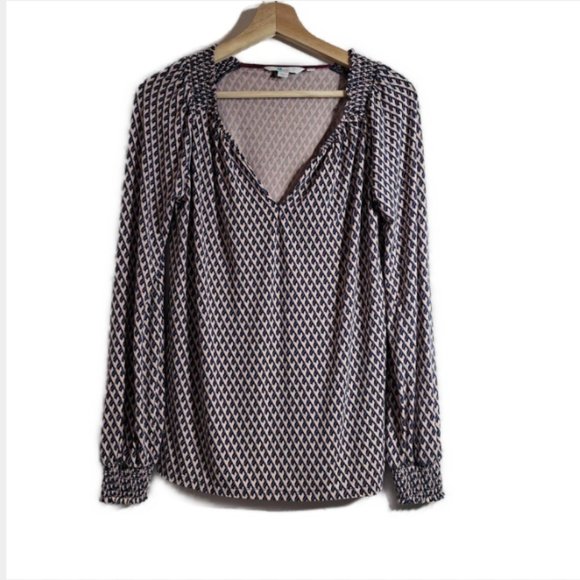 Boden Pink n Blue Geometric Blouse Size 4 - Picture 1 of 10